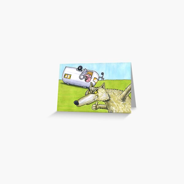 Wolf and little pig Greeting Card