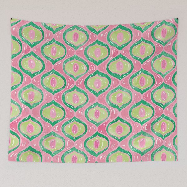 Item preview, Peacock Eyes Pattern | Pink & Green designed and sold by RebeccaFlaherty.
