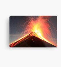 Fuego Erupts on a Moonlit Night Metal Print