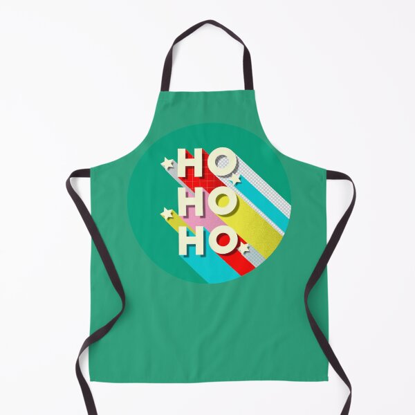 HO HO HO Christmas Typography Apron