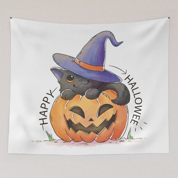 Item preview, Halloween Fun - Black Cat In A Pumpkin designed and sold by Designs By Creation.