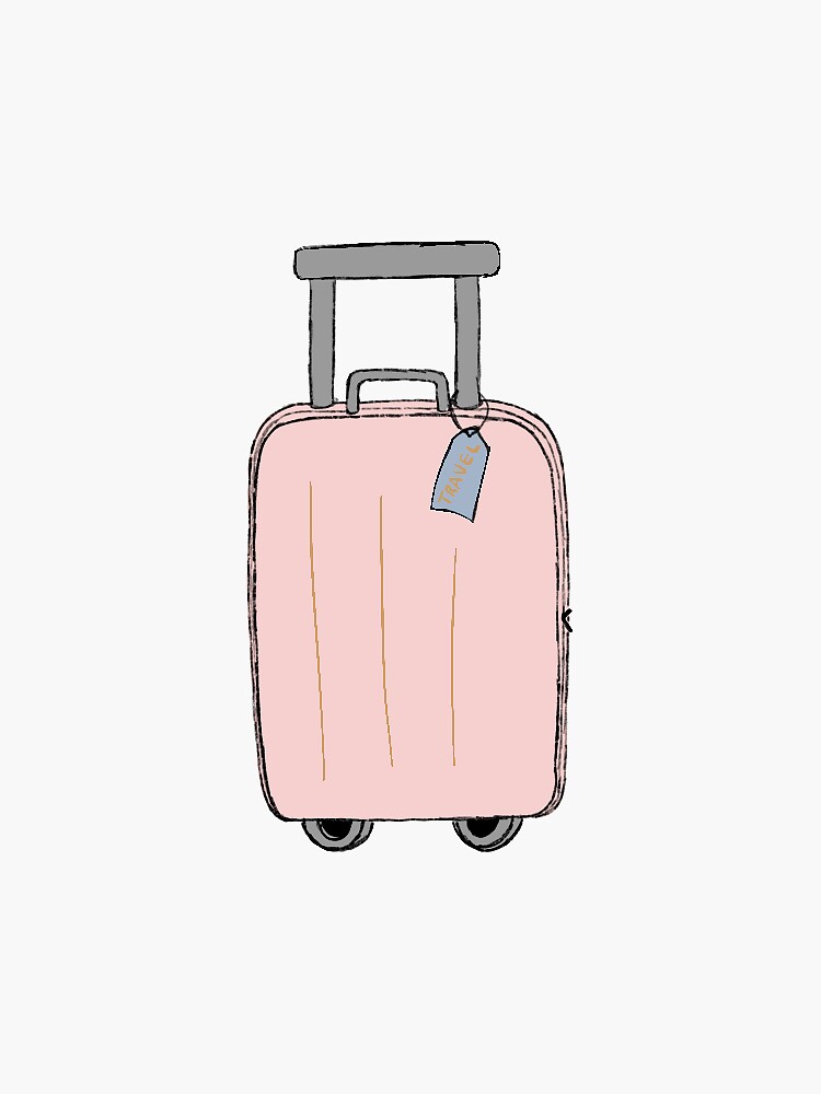 Pink Travel Suitcase  Sticker for Sale by MollyJaneArt