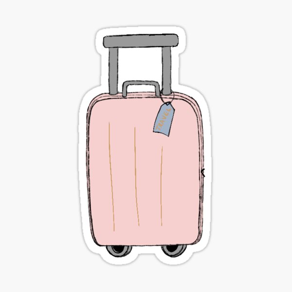 Pink Travel Suitcase Sticker for Sale by MollyJaneArt Redbubble