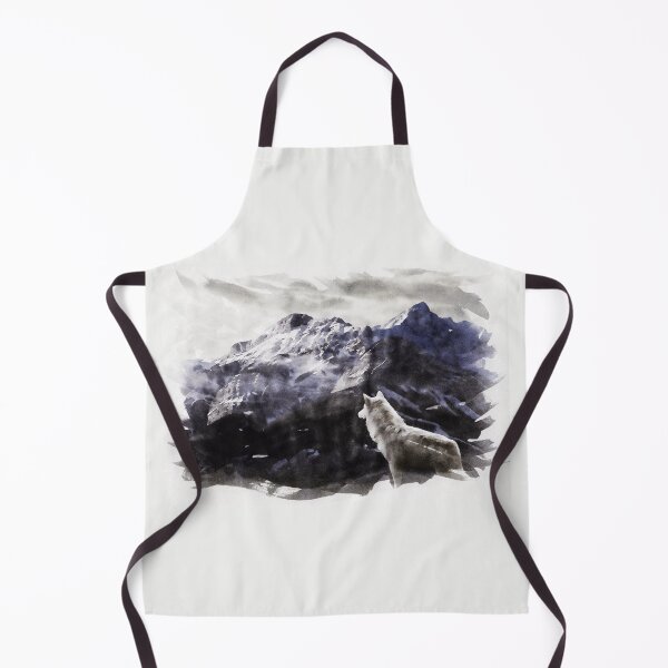 Item preview, Wolf Admiring The View on the snowy mountain peaks Watercolor Artwork designed and sold by Naumovski.