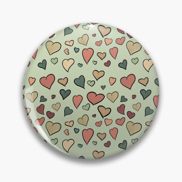 Item preview, colored hearts on a green background pattern designed and sold by purumArt.