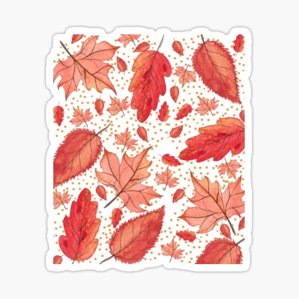 Item preview, Watercolour Autumn Leaves designed and sold by sunandsnowglobe.