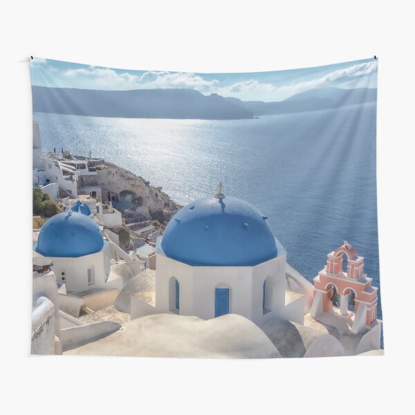 Santorini Island Tapestry