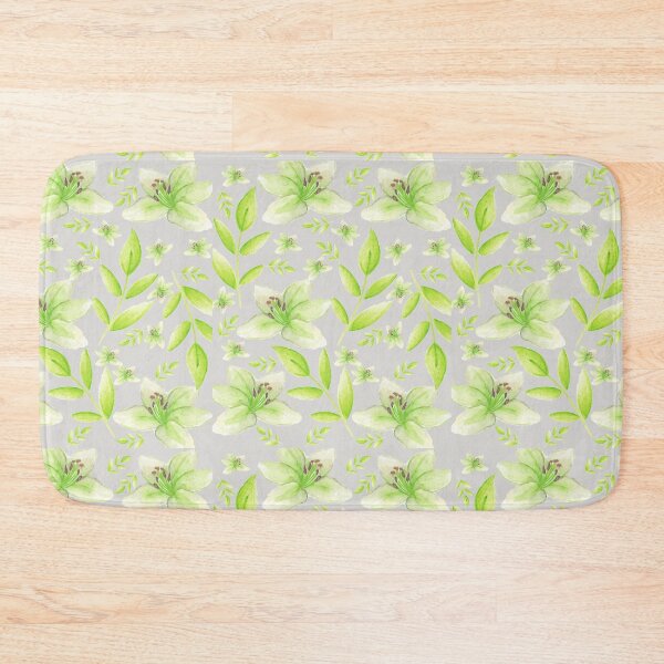 Item preview, Green Watercolour Lilies Pattern designed and sold by sunandsnowglobe.
