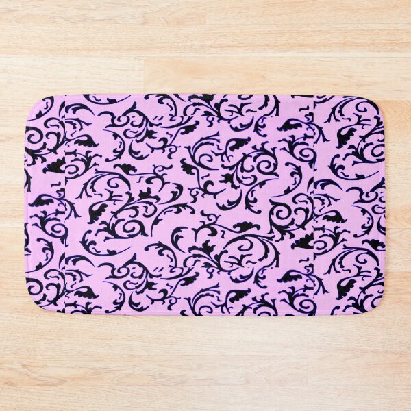 Item preview, ARABIATA 10 bis patterns pink black Morocco Essaouira flowers leaves design arabesques scrolls decor designed and sold by dragonemma.