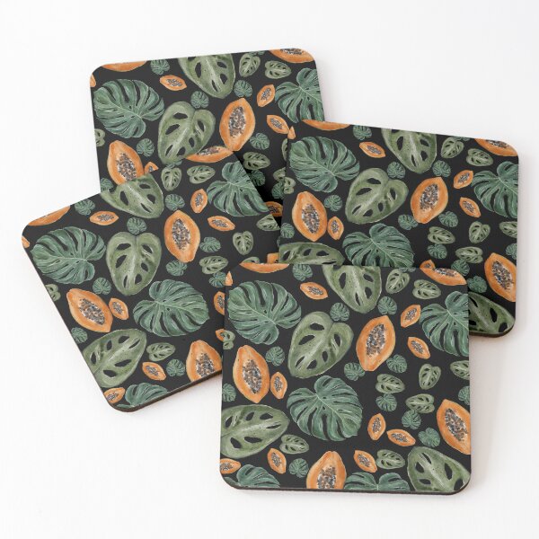 Item preview, Tropical Papaya And Leaf Pattern designed and sold by sunandsnowglobe.