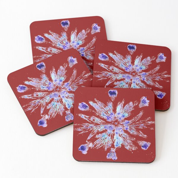 Item preview, 'Snowflake' nature print (red background) designed and sold by Kathryn Green.