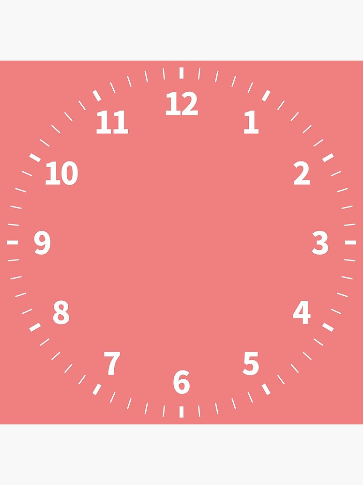 Simple Numbers Light Coral by QuirkyClock