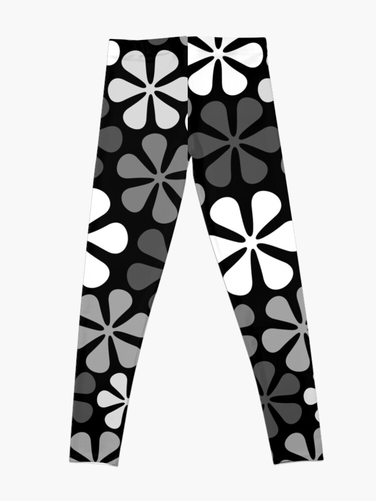 Discover Abstract Flowers Monochrome Leggings