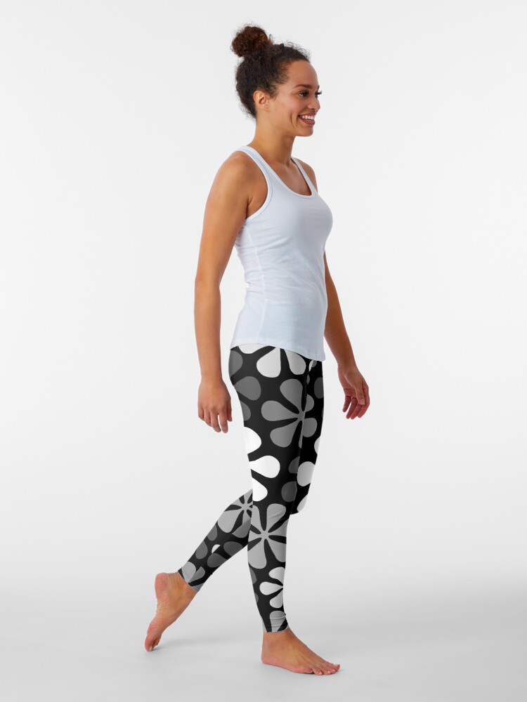 Disover Abstract Flowers Monochrome Leggings