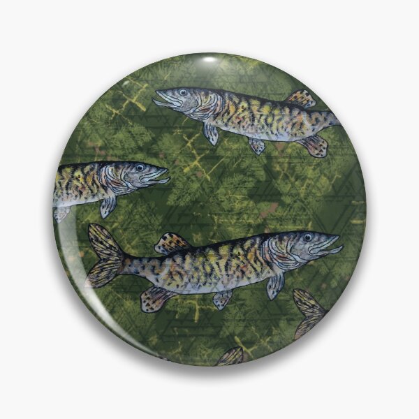 Item preview, Musky Fish Green Camo Pattern designed and sold by Michelebuttons.
