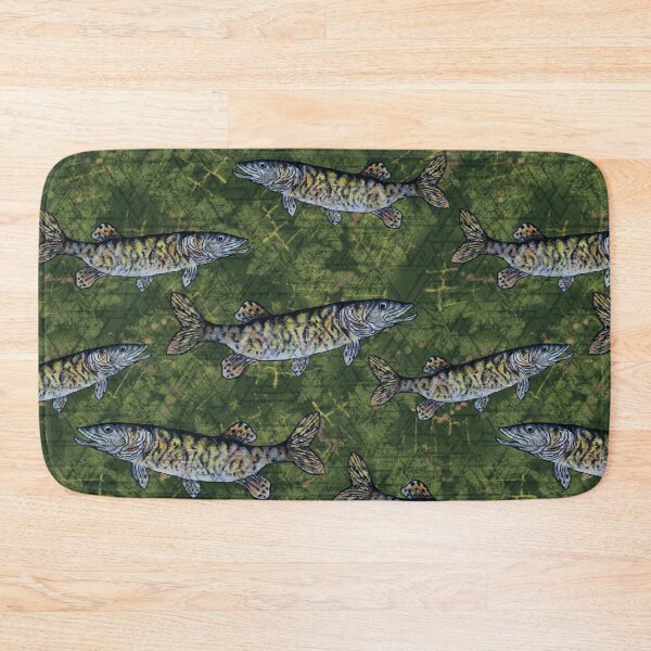 Item preview, Musky Fish Green Camo Pattern designed and sold by Michelebuttons.