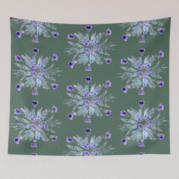 Item preview, 'Snowflake' nature print (green background) designed and sold by Kathryn Green.