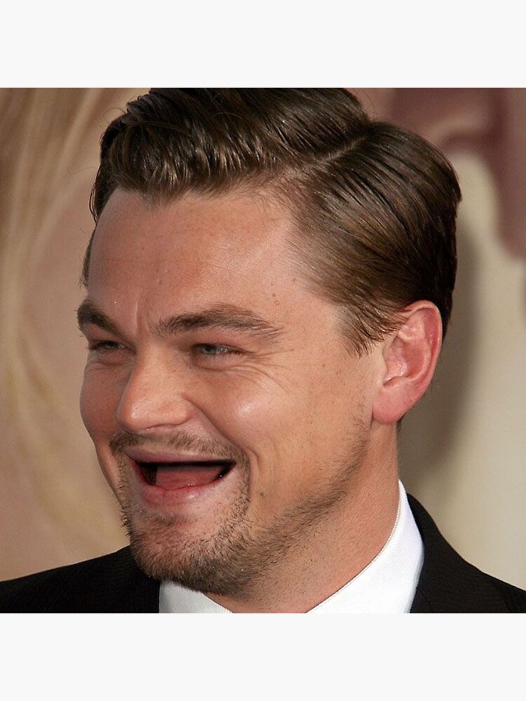 "leonardo dicaprio django laughing meme" Sticker by zedyy Redbubble