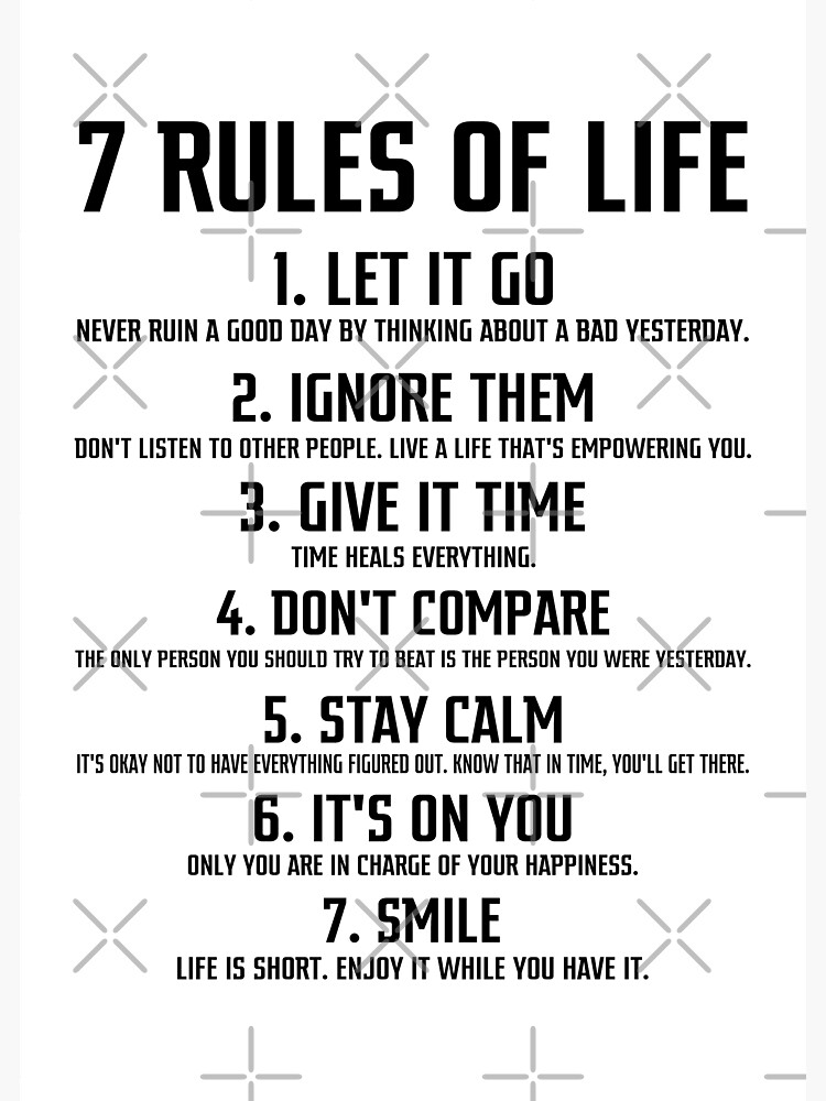 7 Rules Of Life Printable