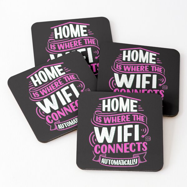 Item preview, Home Is Where The Wifi Connects Automatically Pink Design designed and sold by Mareom Design.