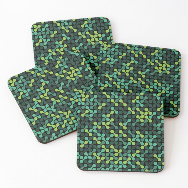 Item preview, Dumbbells & Chains Geometric Pattern – Green & Teal designed and sold by RoguePatterns.