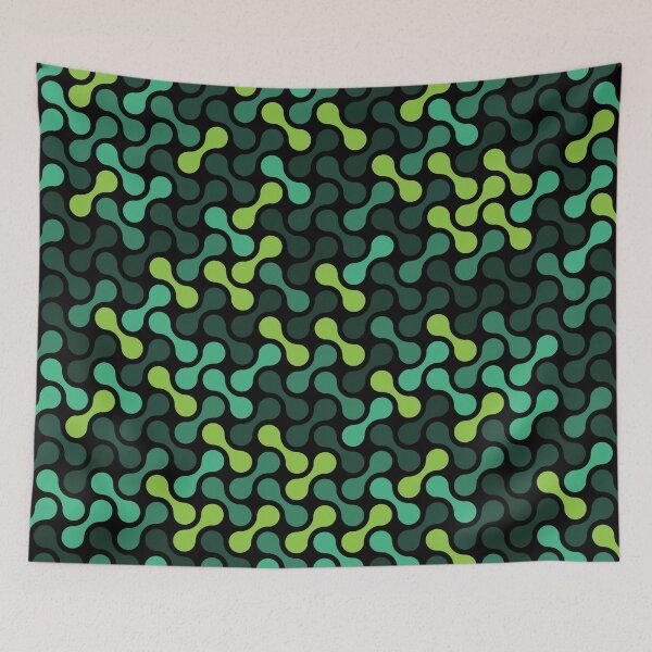 Item preview, Dumbbells & Chains Geometric Pattern – Green & Teal designed and sold by RoguePatterns.