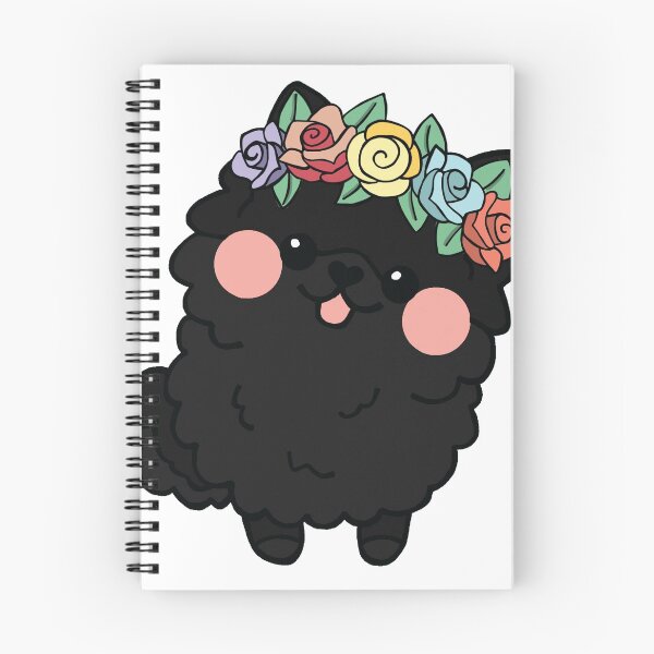 Item preview, Black Pom with Flower Crown designed and sold by EAMcNamara.