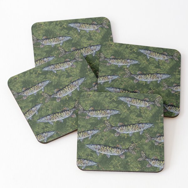 Item preview, Musky Fish Green Camo Pattern designed and sold by Michelebuttons.