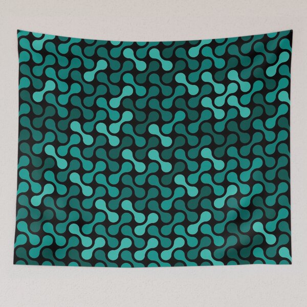 Item preview, Dumbbells & Chains Geometric Pattern – Teal designed and sold by RoguePatterns.