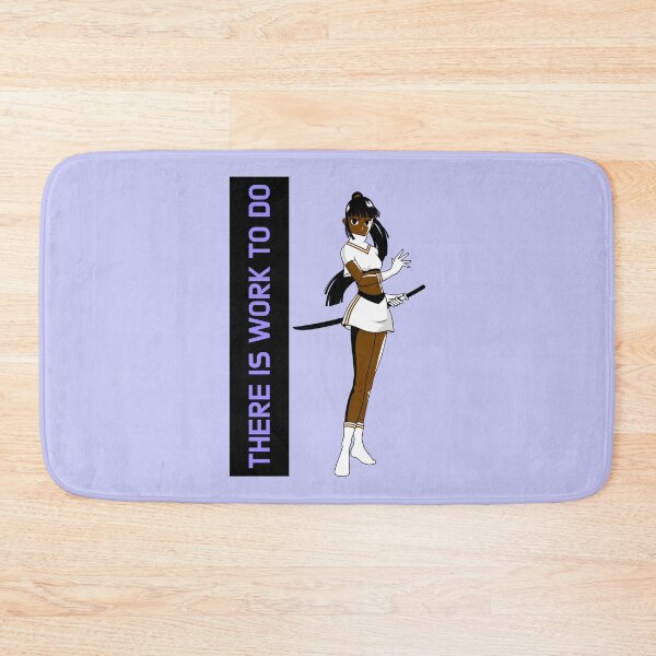 Item preview, There Is Work To Do Brown Skin Girl Warrior Black Girl Magic Anime Manga Unapologetically Black Afro Kpop Purple Lilac Design designed and sold by CreatedbyJR.