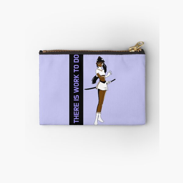 Item preview, There Is Work To Do Brown Skin Girl Warrior Black Girl Magic Anime Manga Unapologetically Black Afro Kpop Purple Lilac Design designed and sold by CreatedbyJR.