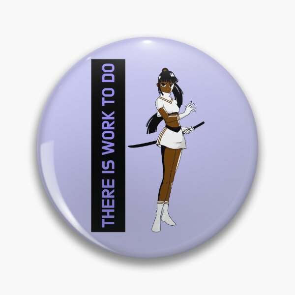 Item preview, There Is Work To Do Brown Skin Girl Warrior Black Girl Magic Anime Manga Unapologetically Black Afro Kpop Purple Lilac Design designed and sold by CreatedbyJR.