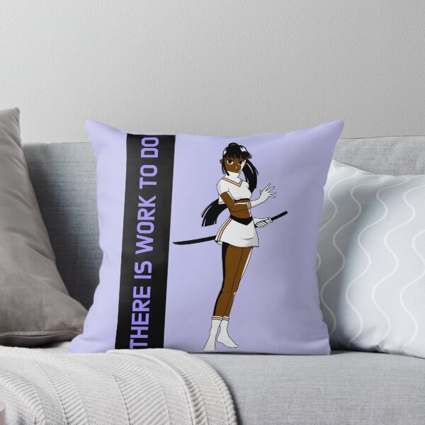 Item preview, There Is Work To Do Brown Skin Girl Warrior Black Girl Magic Anime Manga Unapologetically Black Afro Kpop Purple Lilac Design designed and sold by CreatedbyJR.