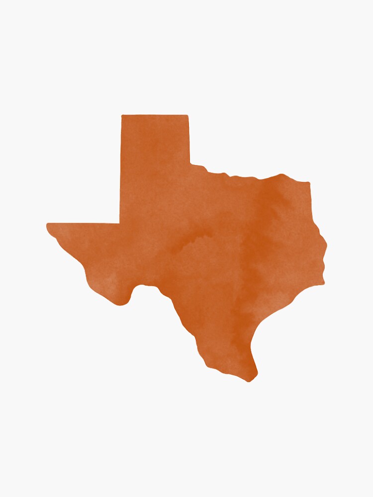 "Watercolor Texas (Burnt Orange)" Sticker for Sale by crystalcreative