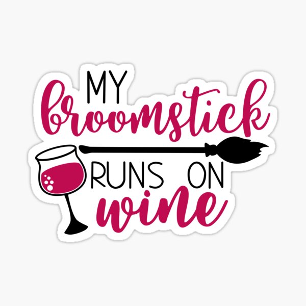 Artikel-Vorschau von Mein Besenstiel läuft auf Wein Halloween Grafik, designt und verkauft von Rmsjones.