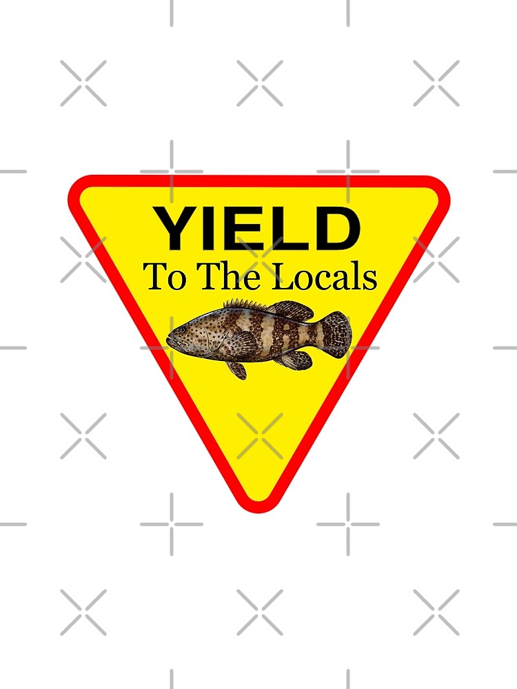 Thumbnail 6 of 6, Chiffon Top, Yield to the Locals Goliath Grouper in The Florida Keys designed and sold by KeysTreasures.