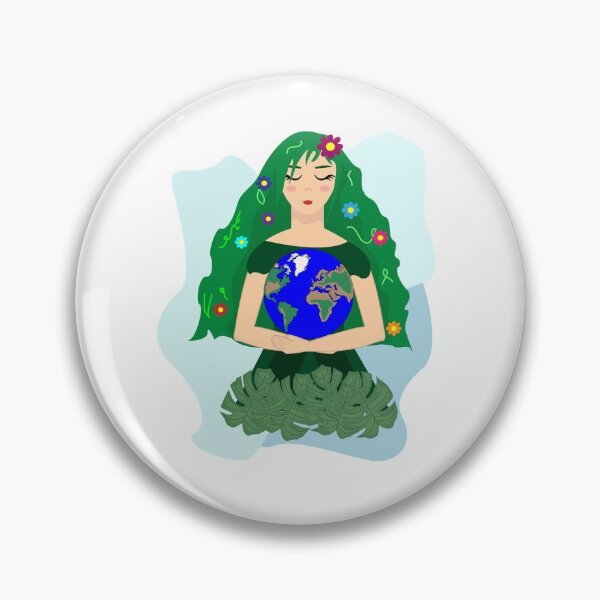 Item preview, Mother earth with green hair holding the planet between her arms  designed and sold by SGS-.