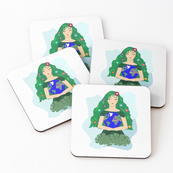 Item preview, Mother earth with green hair holding the planet between her arms  designed and sold by SGS-.