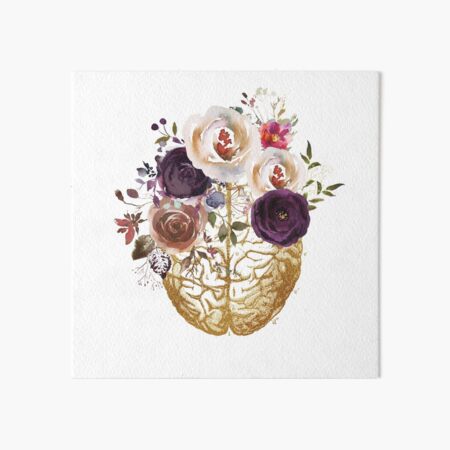 Artikel-Vorschau von Vintage Gehirnanatomie mit Blumen, designt und verkauft von Lawandmedical.