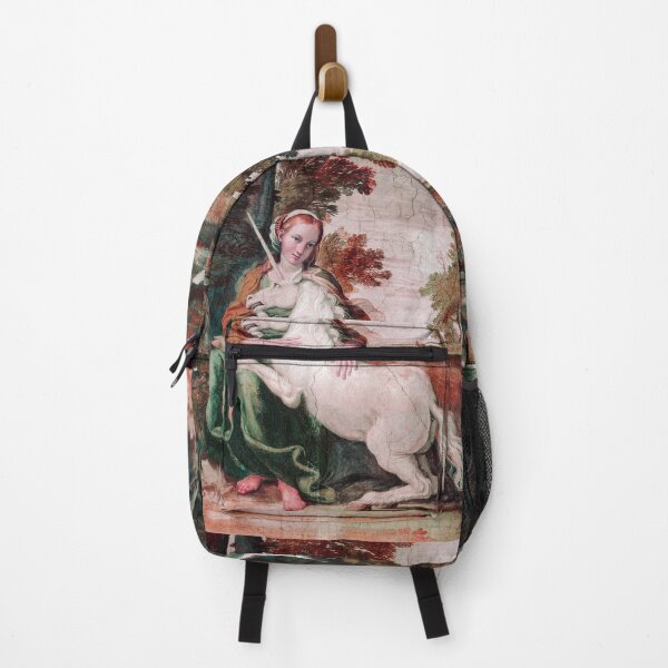 Item preview, THE MAIDEN AND THE UNICORN IN LANDSCAPE Red Green Hues designed and sold by BulganLumini.