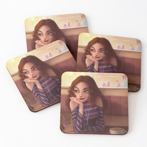 Item preview, cute girl at a cafe designed and sold by Carlos Lascano.