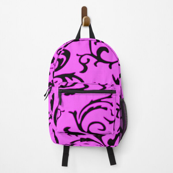 Item preview, ARABIATA 9 black fuschia patterns Morocco Essaouira flowers leaves design arabesques scrolls decor designed and sold by dragonemma.