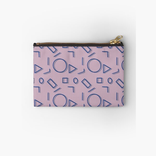 Item preview, Geometric blue pattern on a pink background  designed and sold by purumArt.