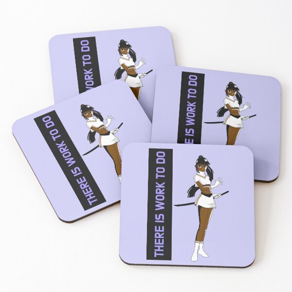 Item preview, There Is Work To Do Brown Skin Girl Warrior Black Girl Magic Anime Manga Unapologetically Black Afro Kpop Purple Lilac Design designed and sold by CreatedbyJR.