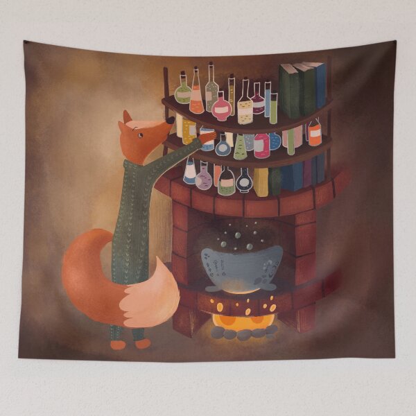 Item preview, Fox potion maker in a sweater designed and sold by KrollQueen.