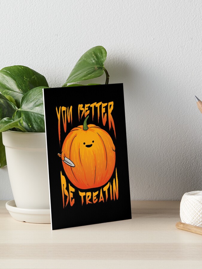 Lámina rígida «Será mejor que te trates - Calabaza de Halloween - Pato con  cuchillo KIrby MEME Parodia» de schwartzog | Redbubble
