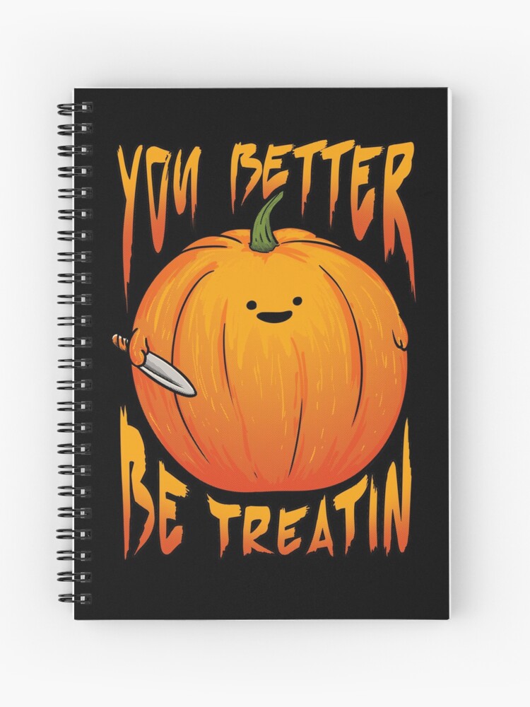 Cuaderno de espiral «Será mejor que te trates - Calabaza de Halloween -  Pato con cuchillo KIrby MEME Parodia» de schwartzog | Redbubble
