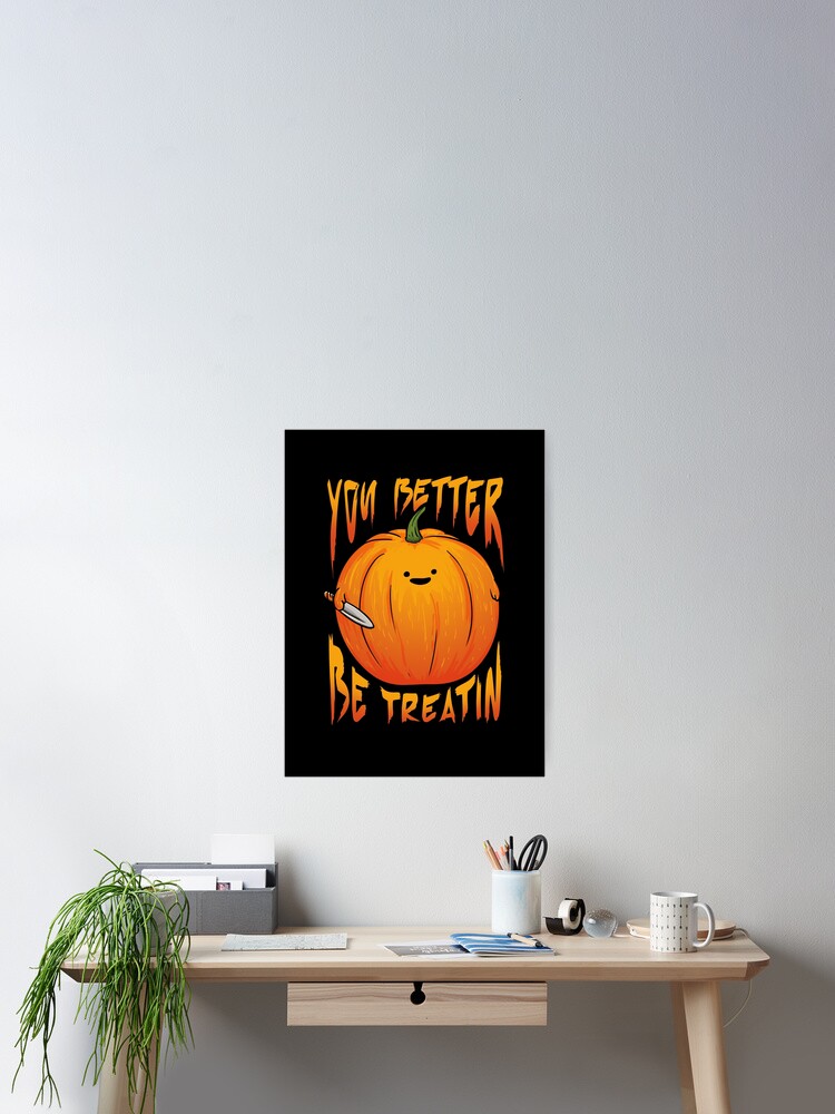 Póster «Será mejor que te trates - Calabaza de Halloween - Pato con  cuchillo KIrby MEME Parodia» de schwartzog | Redbubble