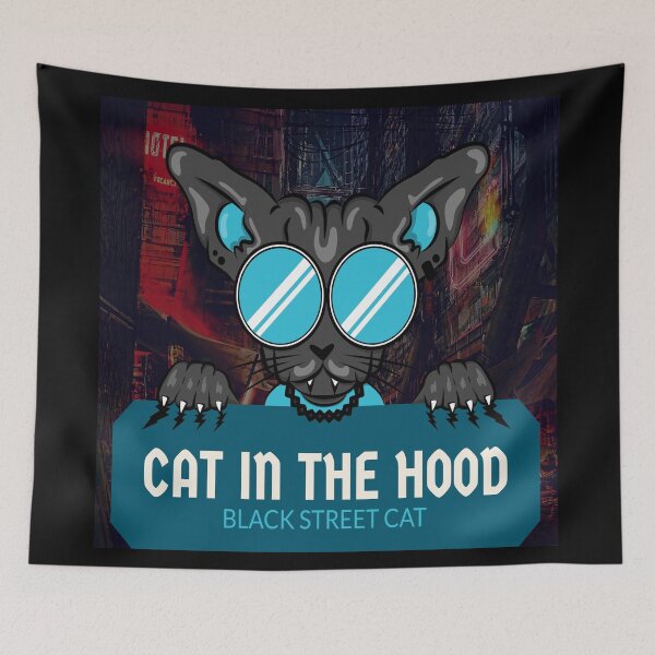 Item preview, Black Street Cat - Street Cat Black Hood designed and sold by Coder-T.