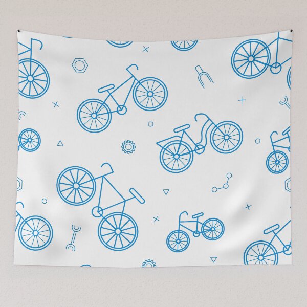Item preview, Baby Blue Bicycle Decorative pattern designed and sold by Iconique Space.